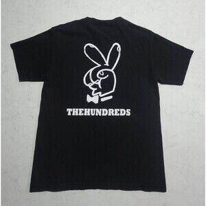 The Hundreds Playboy Bunny Ears Graphic Black T-shirt Men’s Size M NWOT